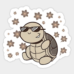 Japanese Cool Turtle Sticker